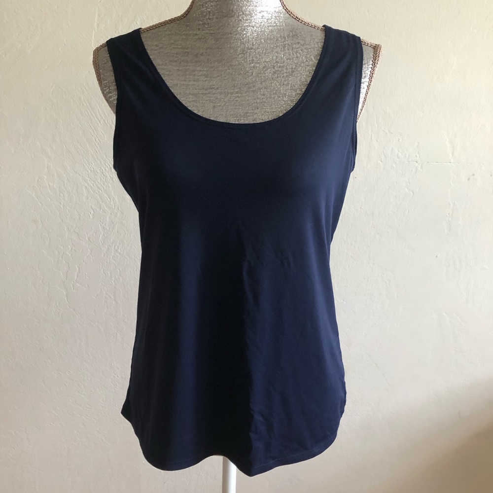 Chico’s sleeveless dark blue medium top
